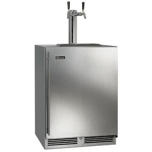 Perlick CSeries 24Inch 5.2 Cu. Ft. Right Hinge Outdoor Rated Dual Tap Beer Dispenser