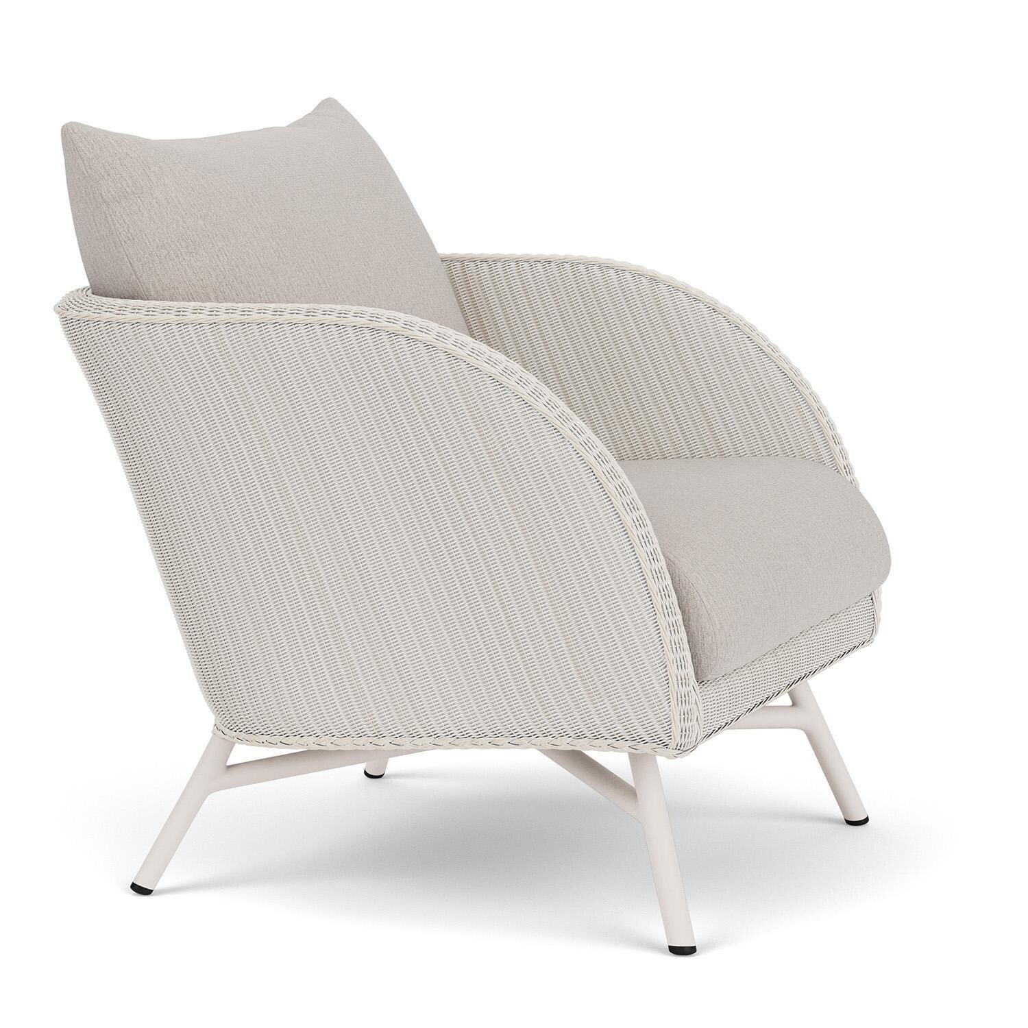 Lloyd Flanders Essence Lounge Chair W/Remy Cloud Fabric - Antique White Finish - Angled thumbnail