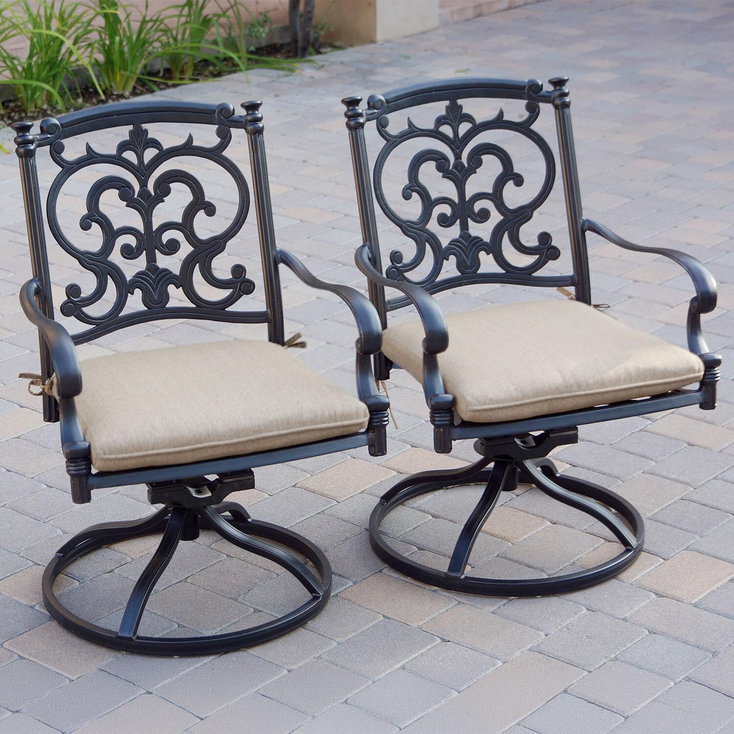 Darlee Santa Barbara 6-Person Patio Dining Set - Antique Bronze - Swivel Dining Chair - Lifestyle thumbnail