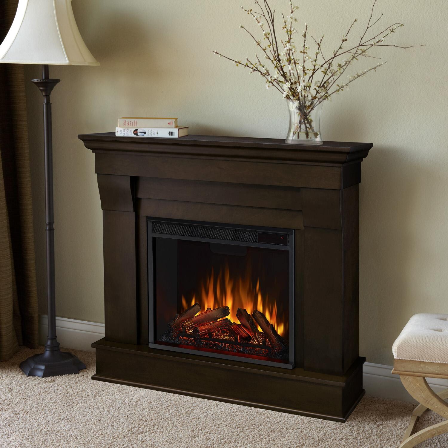 Real Flame 5910E-DW Chateau 40-Inch Electric Fireplace With Mantel - Dark Walnut