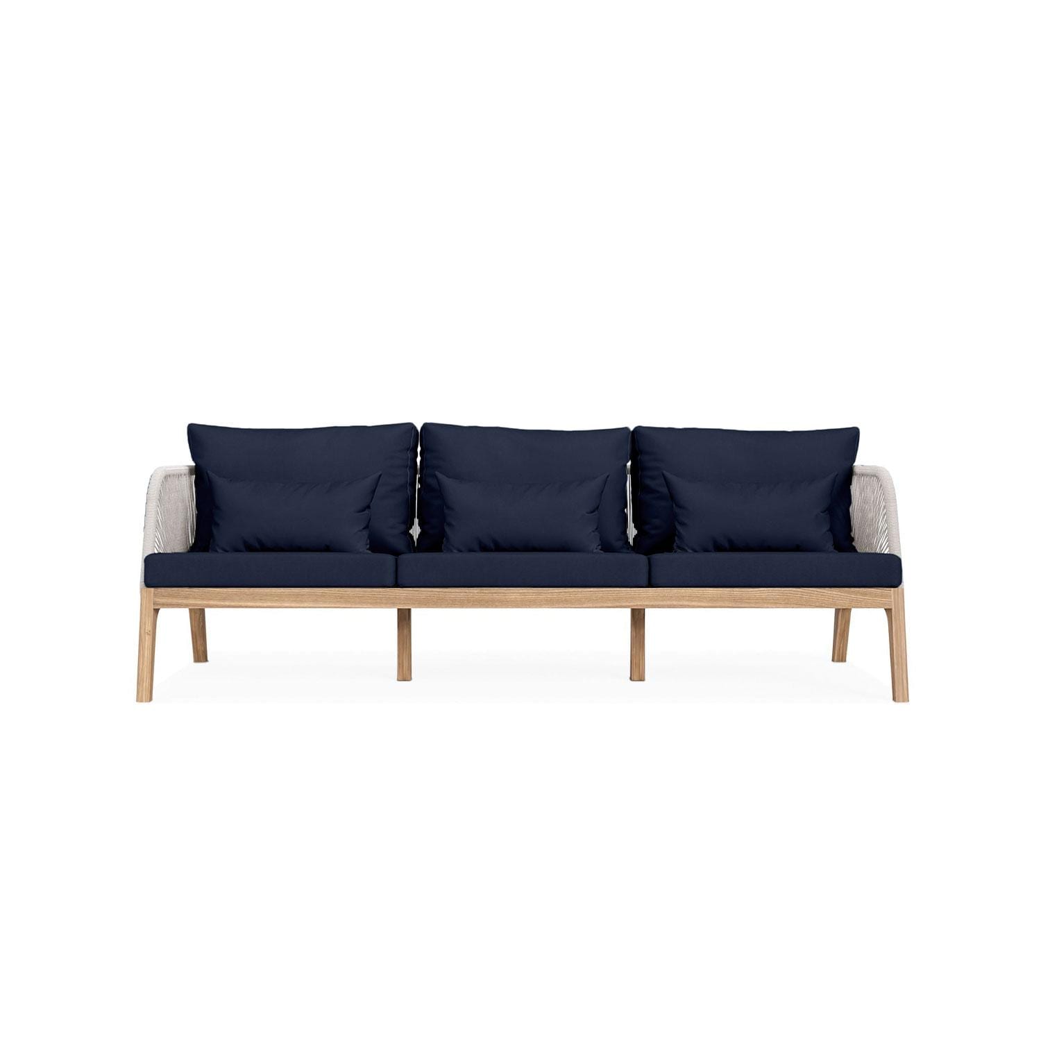 Willowlake 3 Person Teak Sofa in Indigo by Lakeview Outdoor Designs