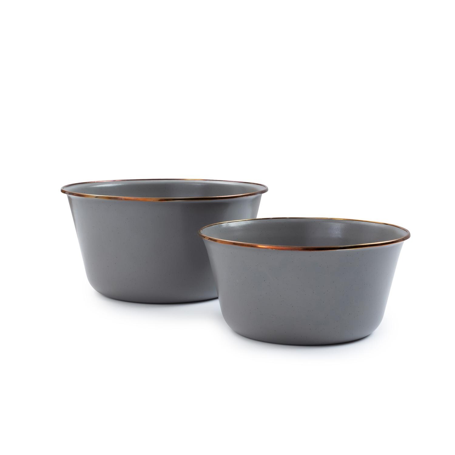 Barebones Living Enamel Mixing Bowl Set - Slate Gray - CKW-378