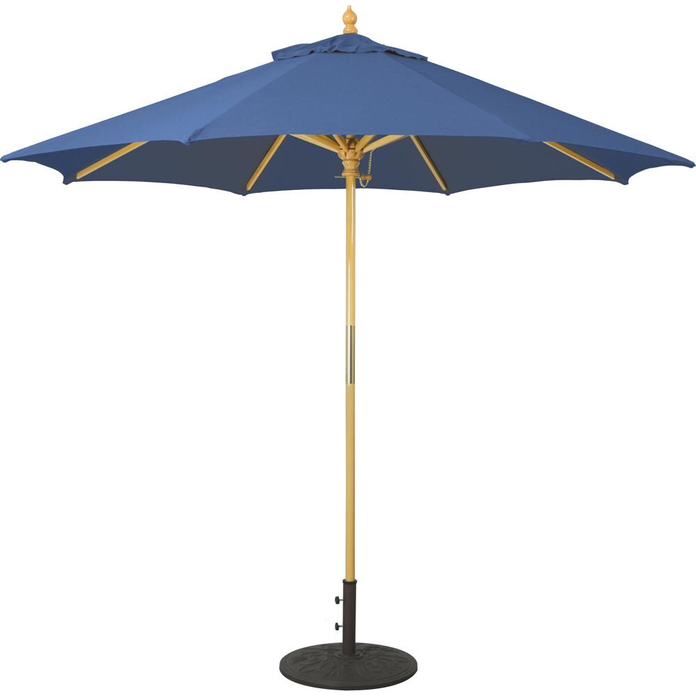 Galtech 9 Ft. Octagonal Wood Patio Umbrella W/ Manual Lift - Light Wood Frame W/ Henna Sunbrella Fabric (Umbrella Base Not Included) thumbnail