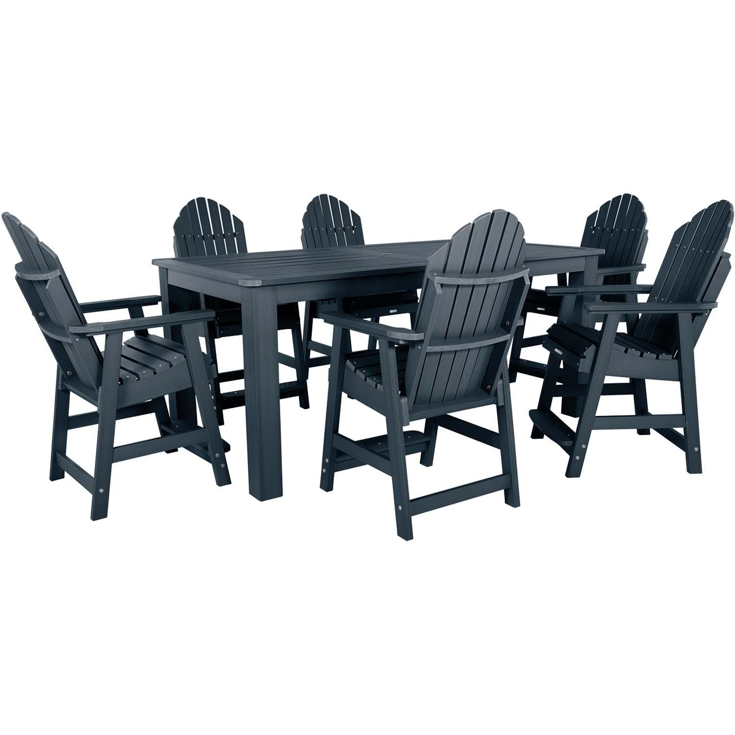 Dream Bay 7 Pc Recycled Plastic Counter Height Dining Set In Federal Blue By Lakeview - White Background thumbnail