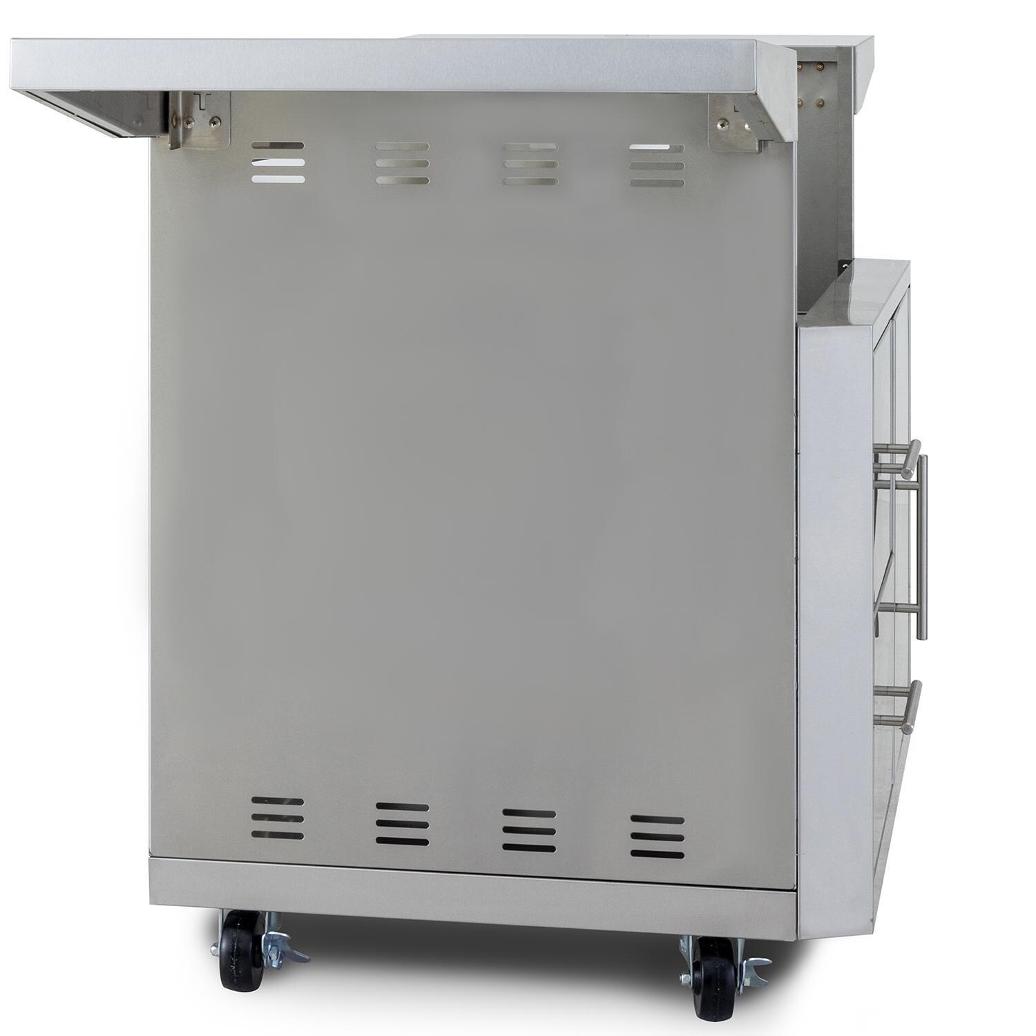Blaze BLZ-3PRO-CART-LTSC Grill Cart For Professional LUX 3-Burner Grill - Side View thumbnail