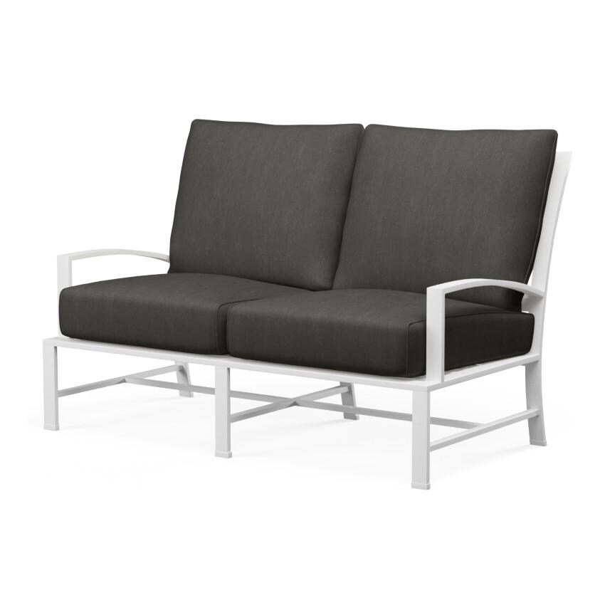 Bristol Aluminum Loveseat in White/Spectrum Carbon by Sunset West