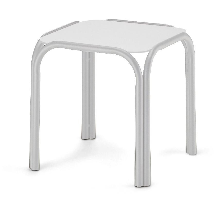 Telescope Casual 17-Inch Square Aluminum End Table With MGP Top - Textured Snow thumbnail
