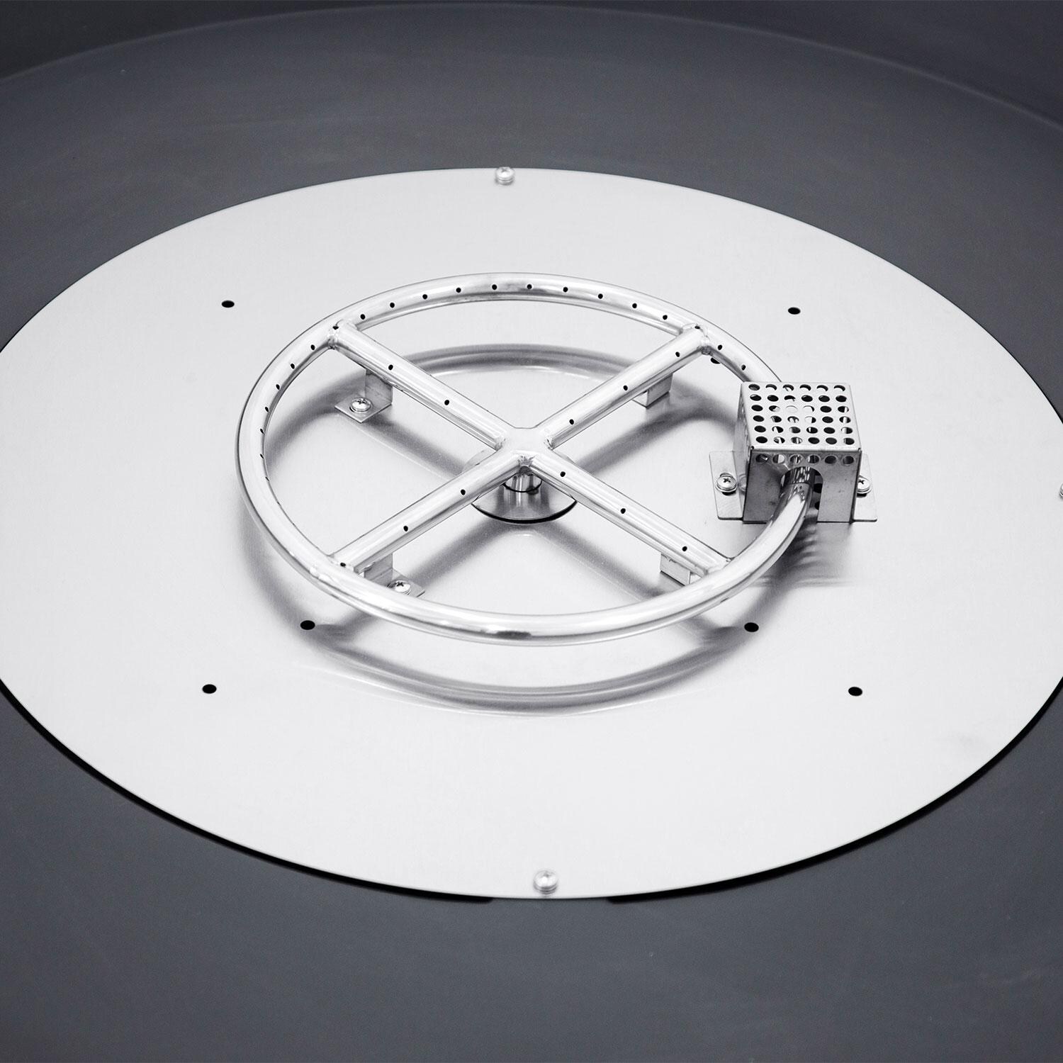 Elementi OFG420DG-LP Rose Bowl 48-in Liquid Propane Concrete Fire Pit in Dark Grey - Burner Ring - Detail thumbnail