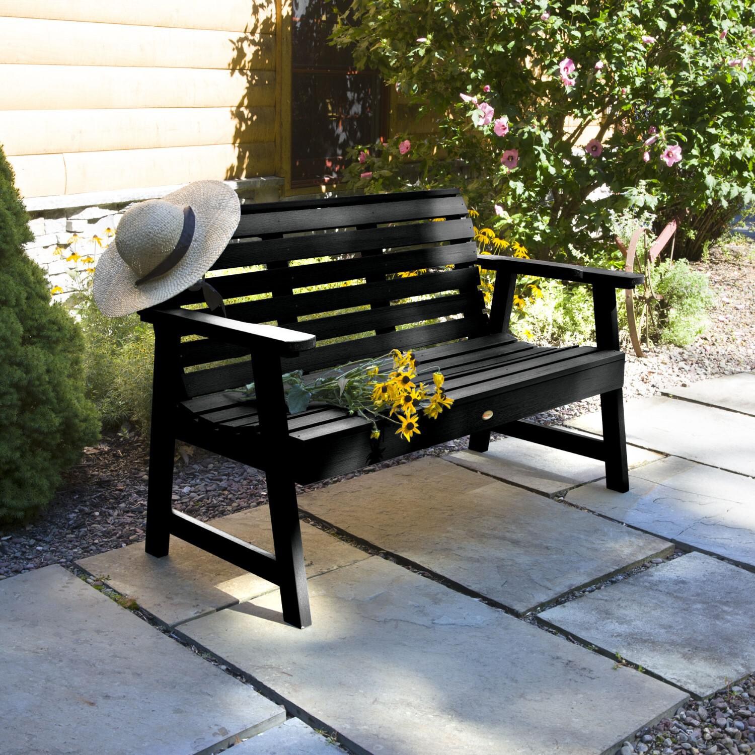 Lakeview Elm Pointe 4-Foot Garden Bench - Black