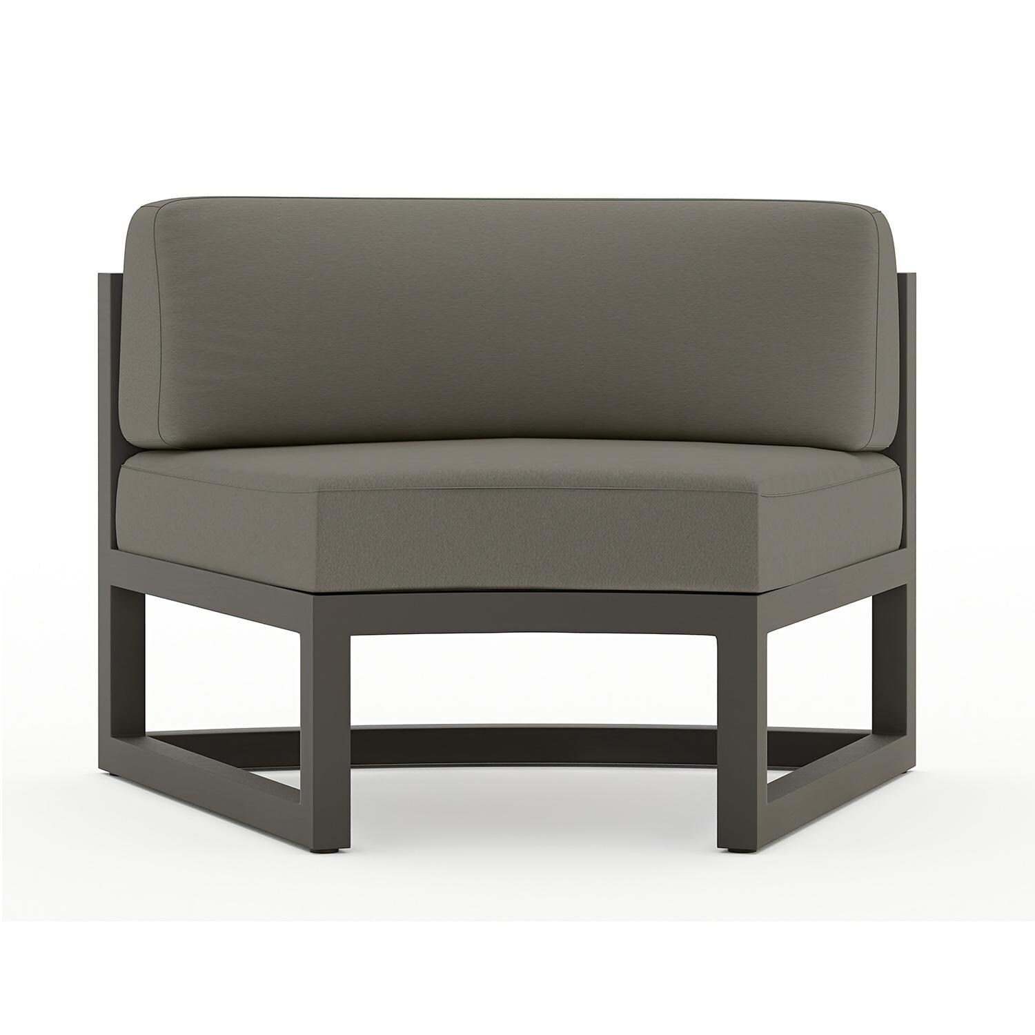 Misty Cove Aluminum Curve Seat - Set of 2 in Slate/Canvas Charcoal by Lakeview Outdoor Designs