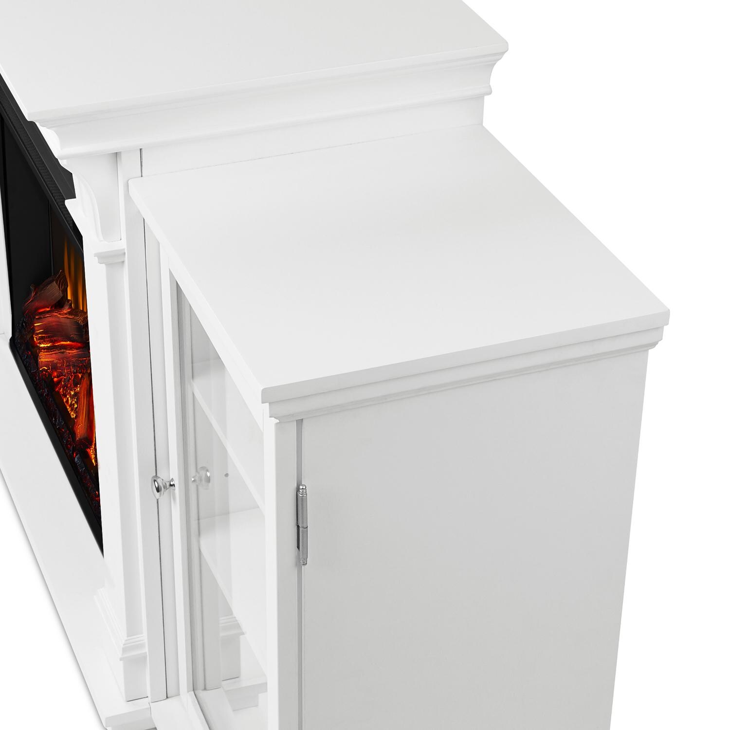 Real Flame - 7720E-W - Calie 67-Inch Electric Fireplace Entertainment Center - White - Corner Detail thumbnail