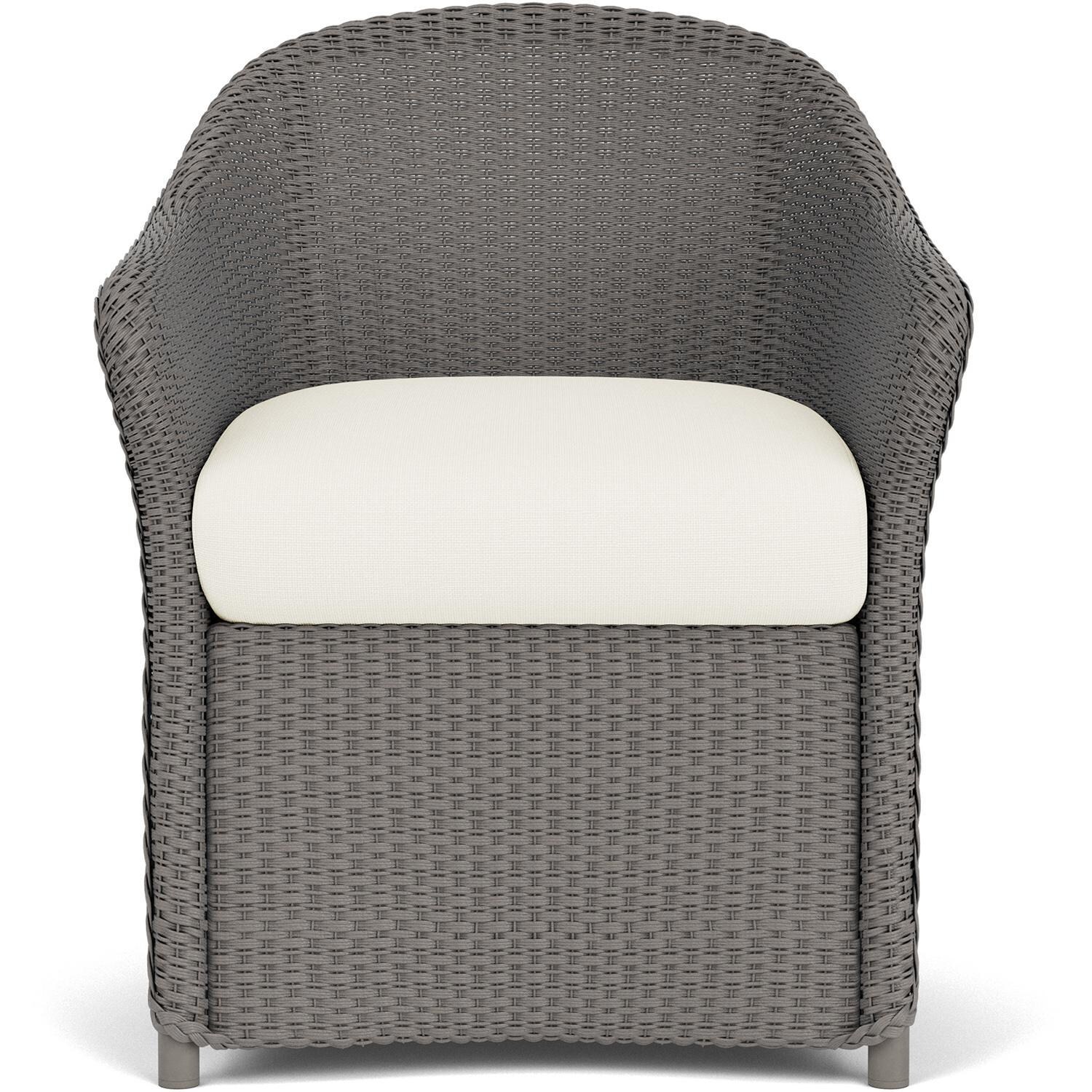 Lloyd Flanders Weekend Retreat Dining Armchair in Pewter Finish W/ Sailcloth Salt Fabric thumbnail