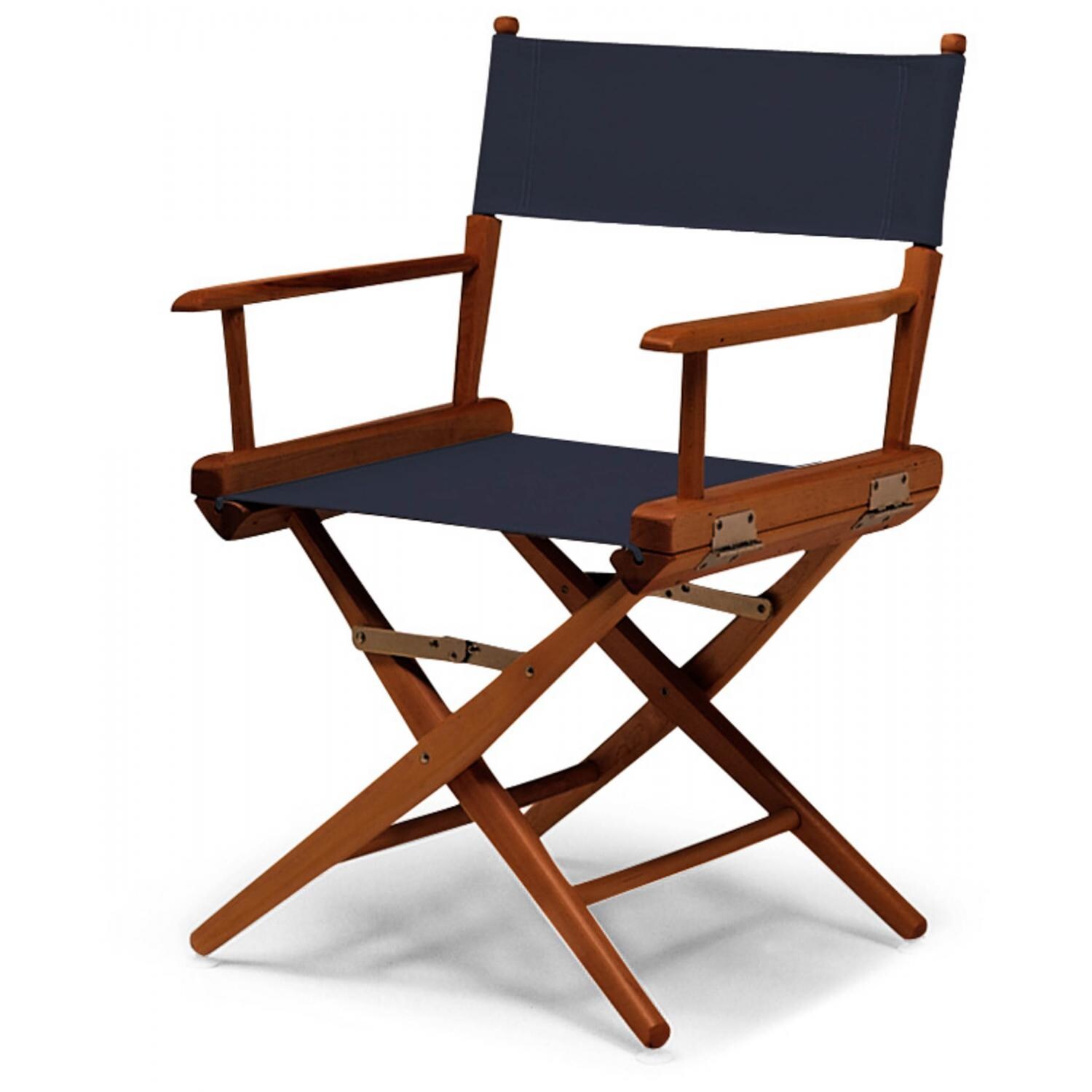 World Famous Dining Height Director Chair By Telescope Casual - Walnut/Navy