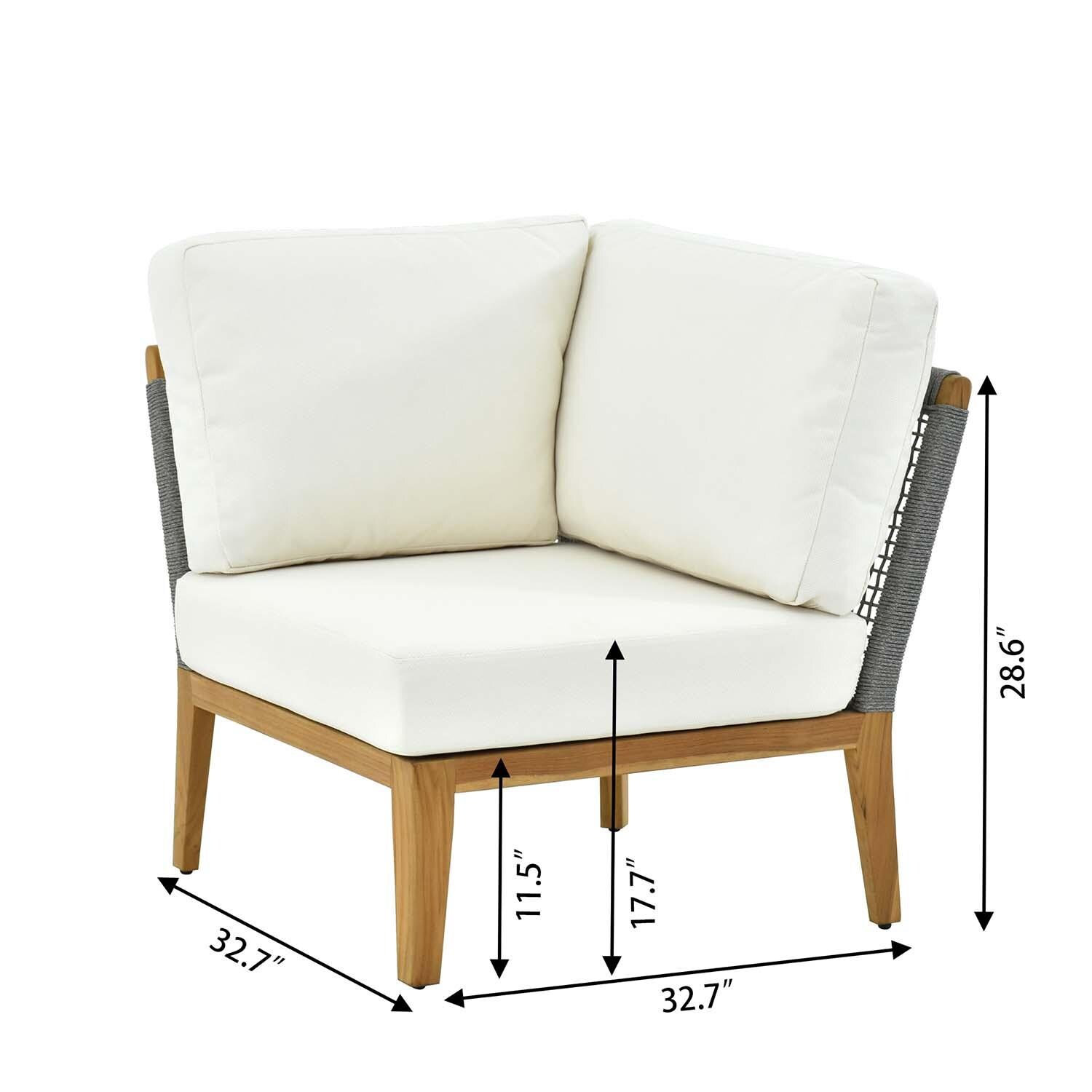 Ridgeview 8 Pc Set Teak Seating Set By Lakeview Outdoor Designs - Corner - Dimensional thumbnail