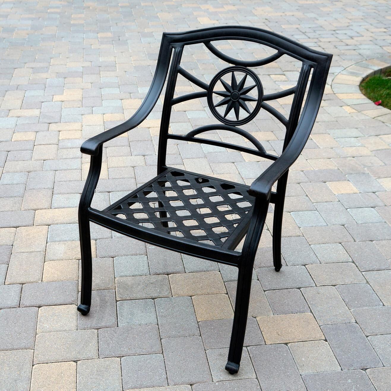 Darlee Ten Star 10-Piece Patio Dining Set with Cushions and 64 Inch Square Dining Table and Lazy Susan - Chair - Lifestyle thumbnail