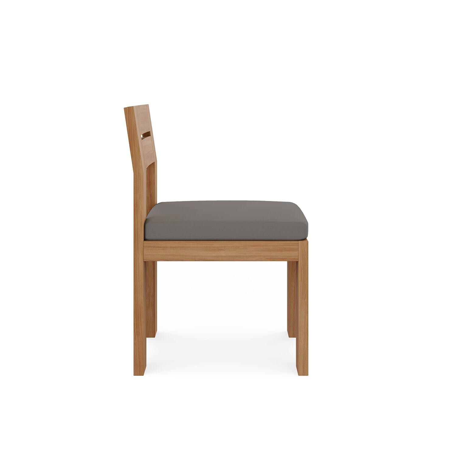 Bellawood Teak Dining Side Chair in Charcoal by Lakeview Outdoor Designs - Side View - White Background thumbnail