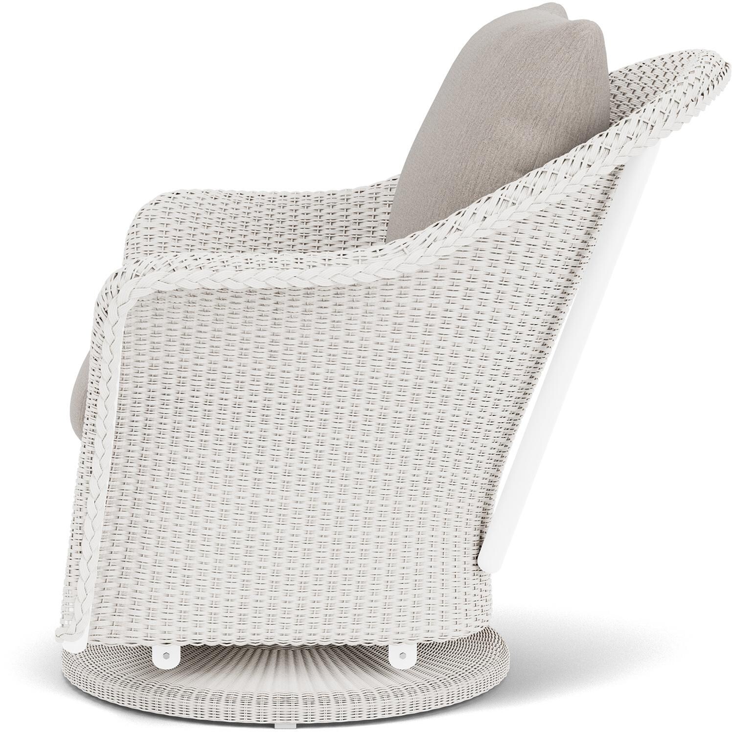 Lloyd Flanders Weekend Retreat Swivel Glider Lounge Chair in White Finish W/ Remy Cloud Fabric - Side thumbnail