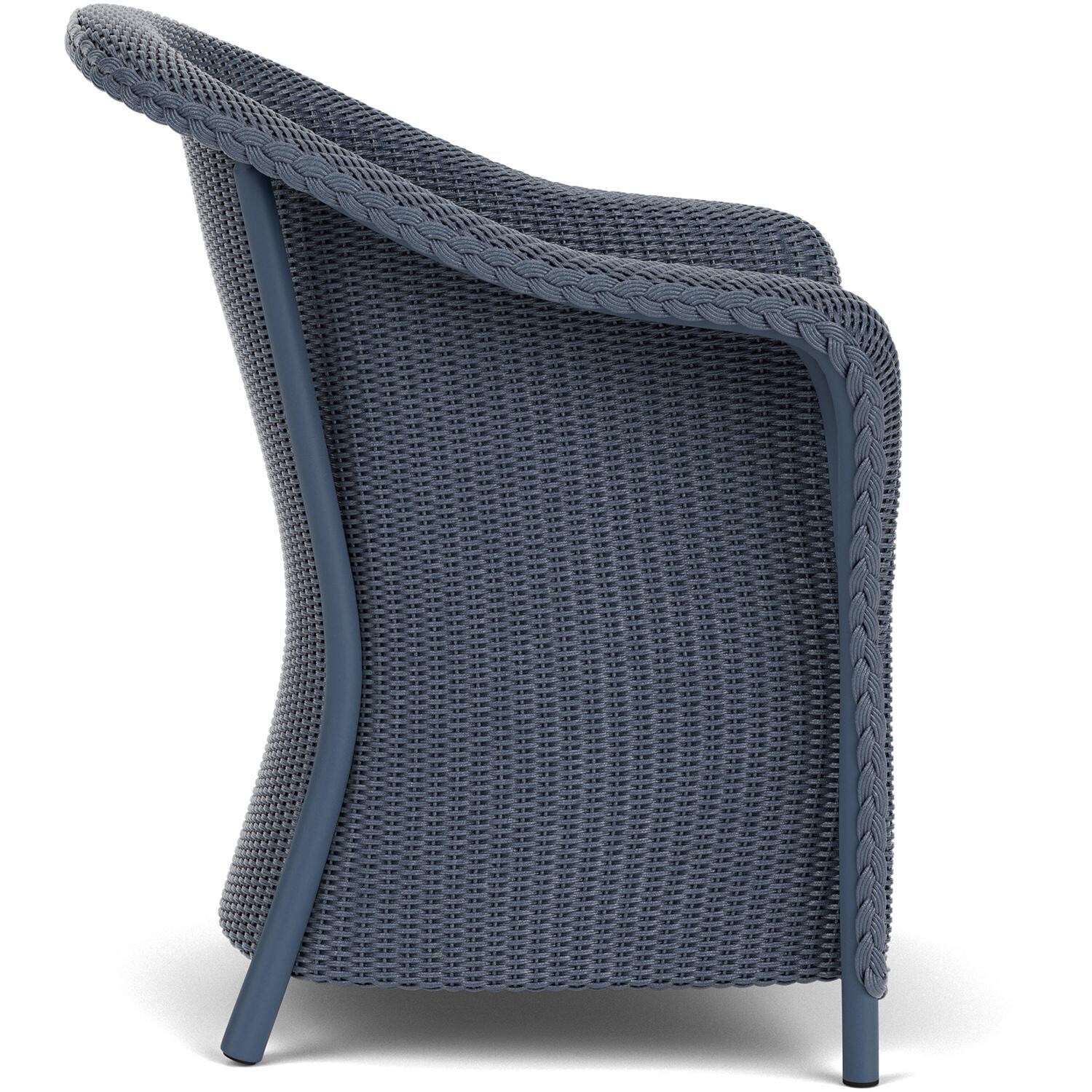 Lloyd Flanders Reflections Dining Armchair W/ Padded Seat in Denim Blue Finish - Side thumbnail