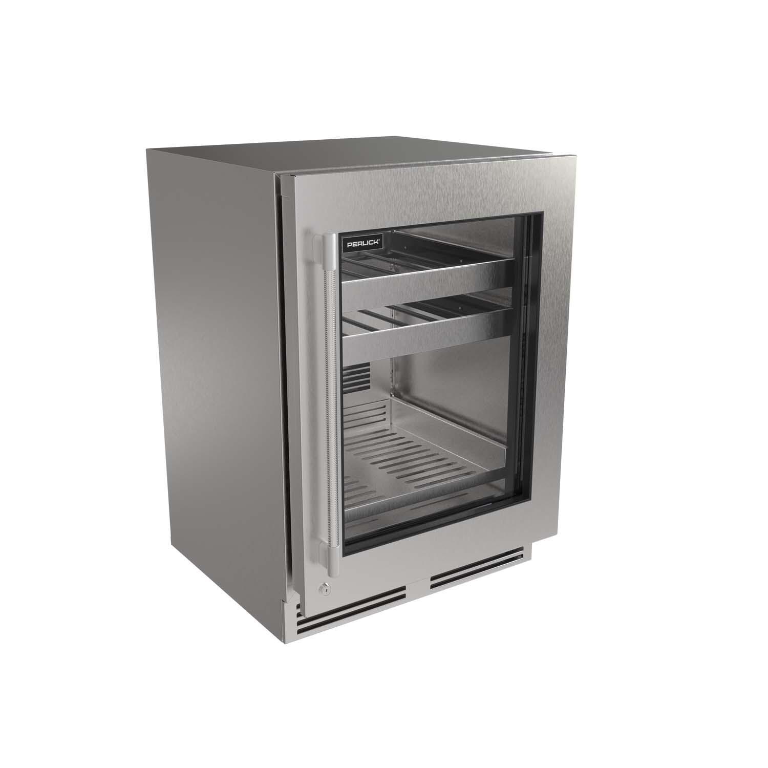 Perlick G5 Luxe 24-in 5 Cu. Ft. Stainless Steel Glass Door Beverage Center - Right Hinge