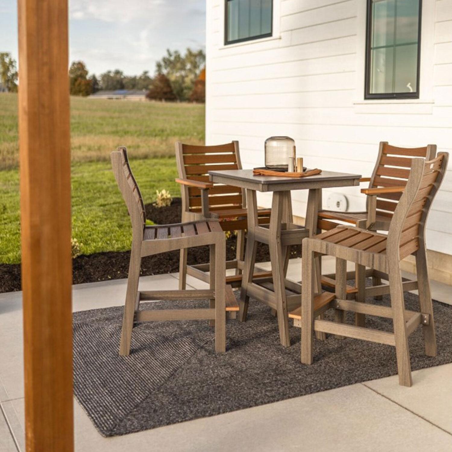 Harbor 5 Pc Bar Dining Set in Natural Antique Mahogany/Coastal Grey by Berlin Gardens - Lifestyle thumbnail