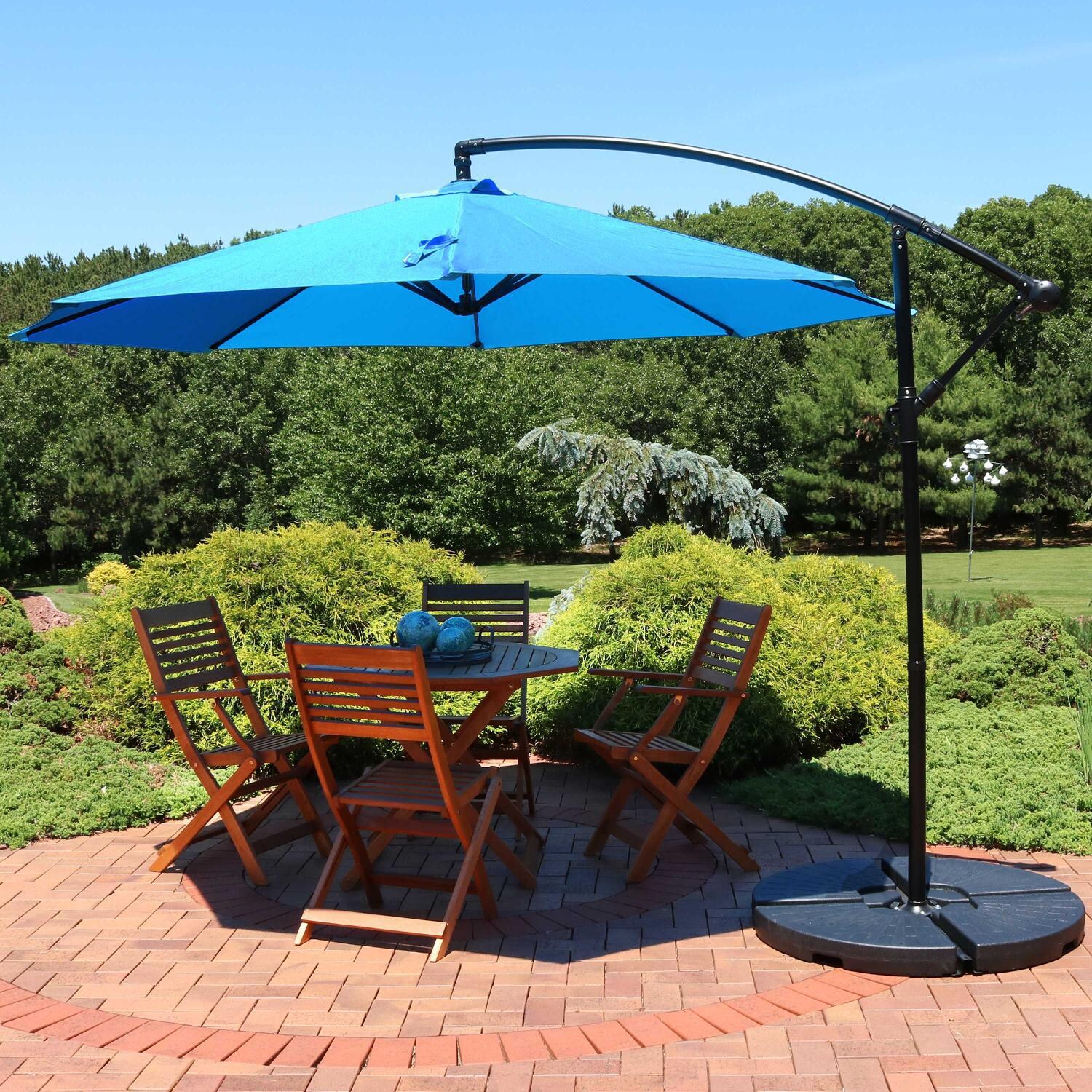 Ultimate Patio 9.5 Ft. Octagonal Patio Cantilever Umbrella W/ Crank - Azure thumbnail