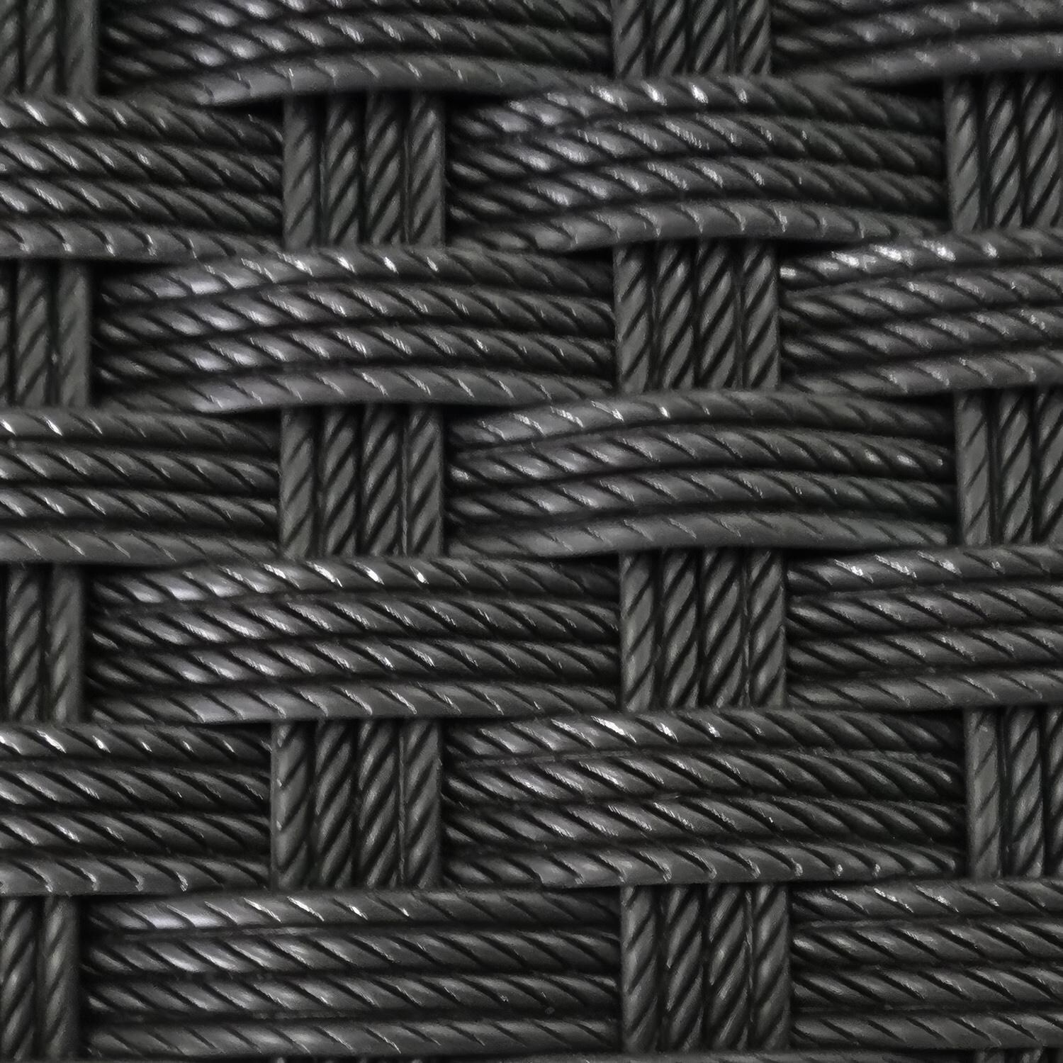 Pilano 6 Pc Aluminum Dining Chair in Black Weave - Wicker Detail - Color Swatch thumbnail