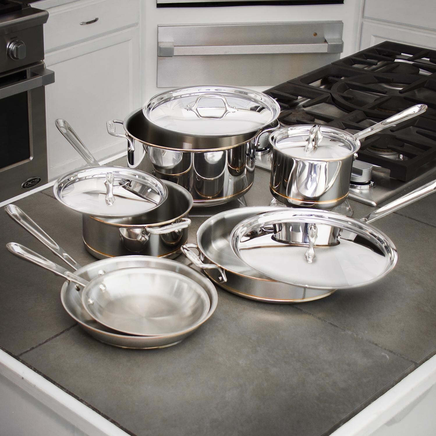 All Clad Copper Core Stainless Steel 10-Piece Cookware Set - In Kitchen thumbnail