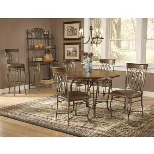 Hillsdale Montello 5-piece Dining Set - Brown Faux Leather/old Steel