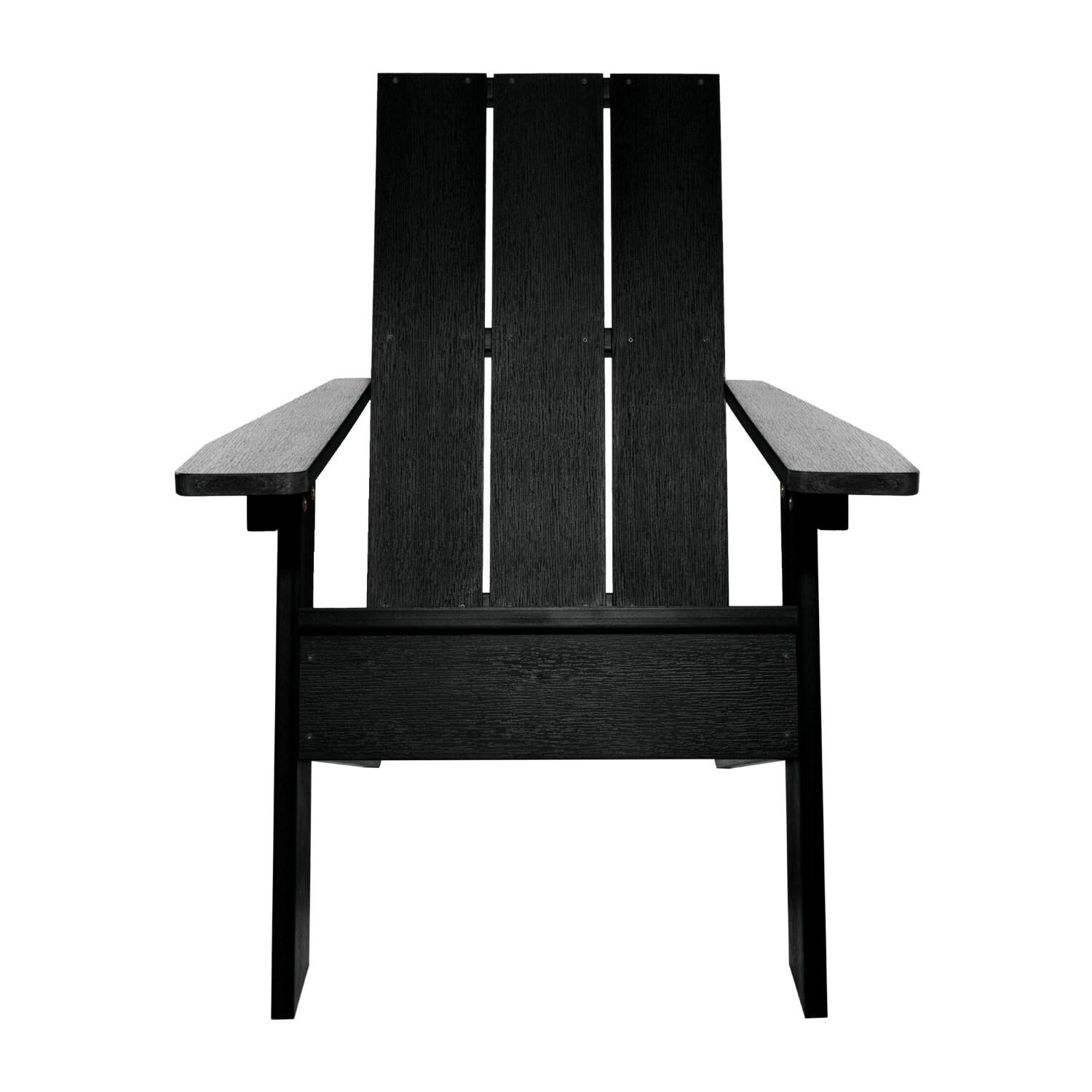 Lakeview Classical Cove Modern Adirondack Chair - Black - Front thumbnail