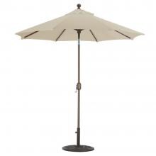 Galtech 7.5 Ft. Octagonal Aluminum Patio Market Umbrella W/ Crank Lift And Deluxe Auto Tilt - Antique Bronze Frame W/ Sunbrella Canvas Antique Beige Canopy