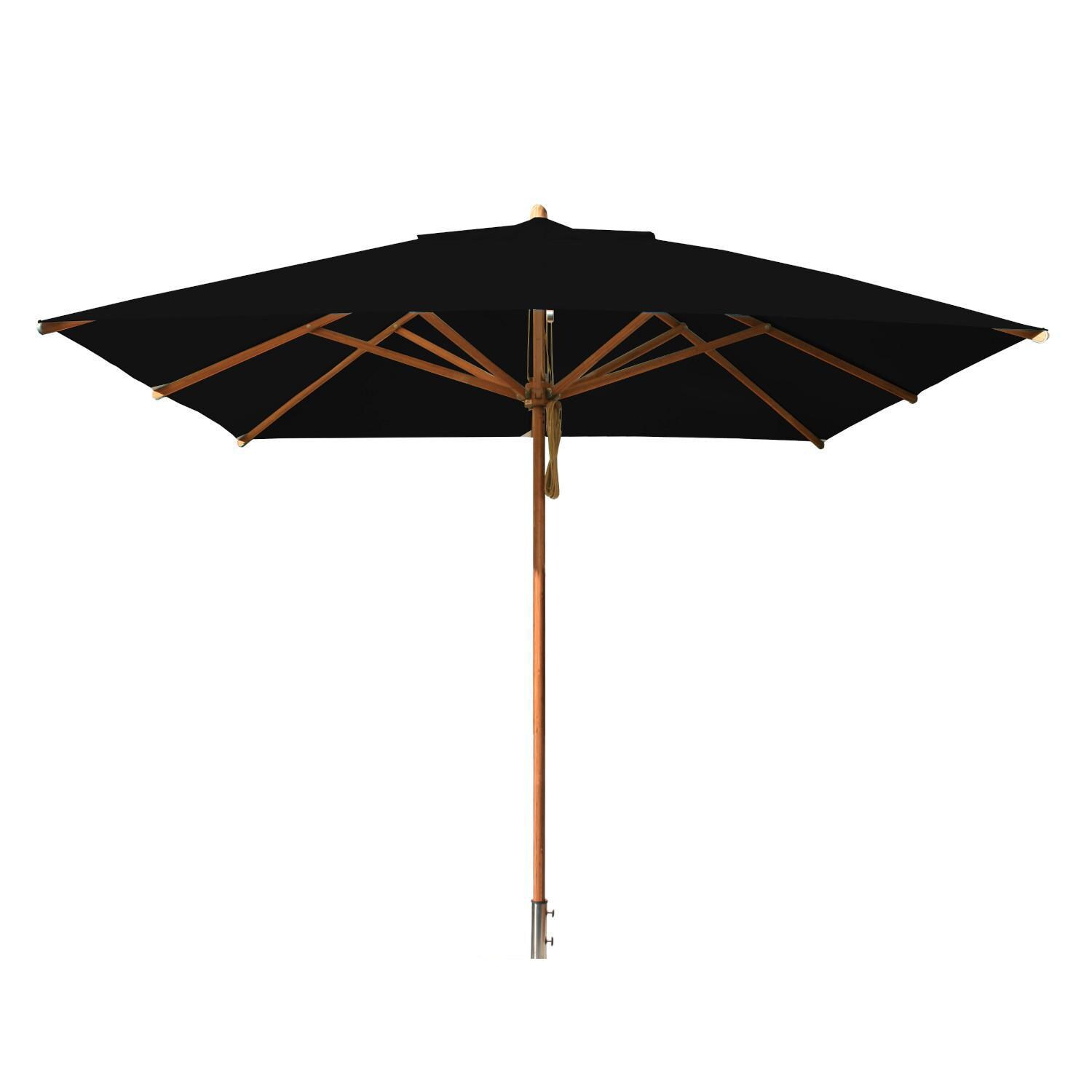 Bambrella Levante 10 Ft. Square Market Umbrella With Black Canopy (Umbrella Base Not Included) thumbnail