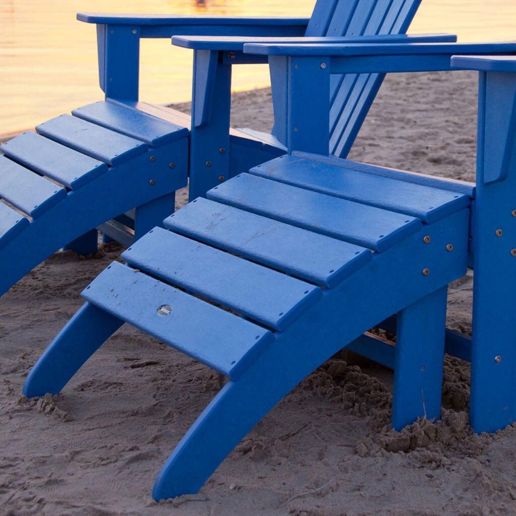 POLYWOOD South Beach Recycled Plastic Wood Patio Adirondack Ottoman - With Adirondack thumbnail