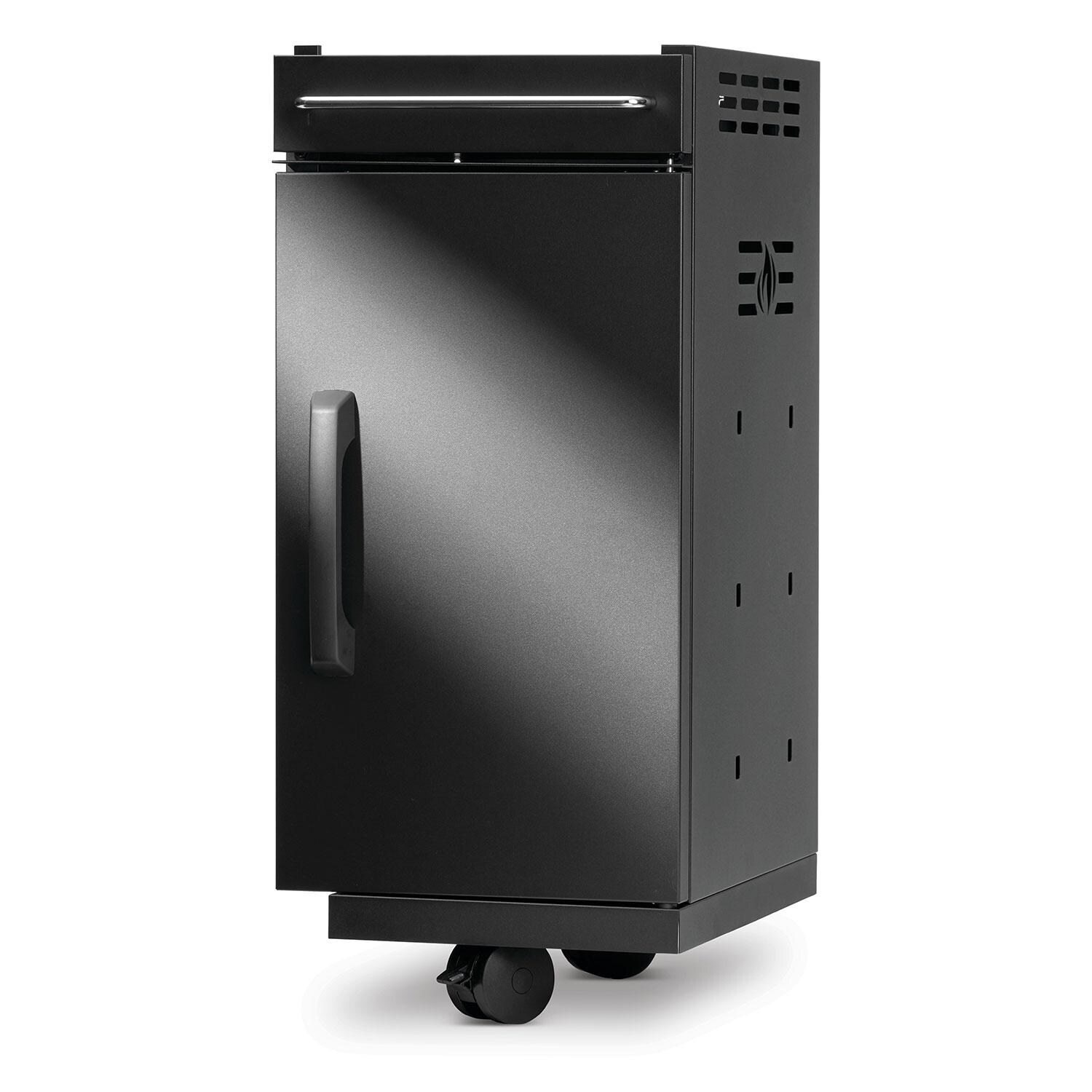 Napoleon 68006 Rogue PRO-S Grill Storage Cabinet Cart - Matte Black - Angled Left - White Background thumbnail