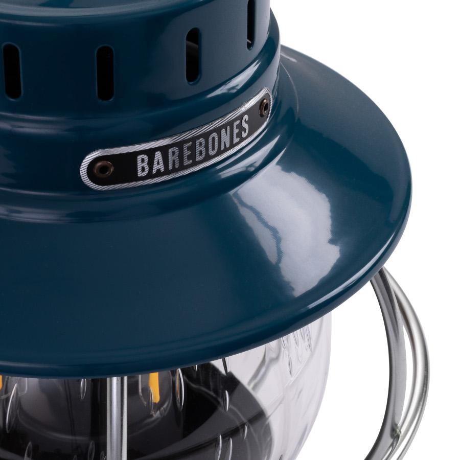 Barebones Living LIV-181 Railroad Lantern - Ocean Blue - Upper Details Angled thumbnail