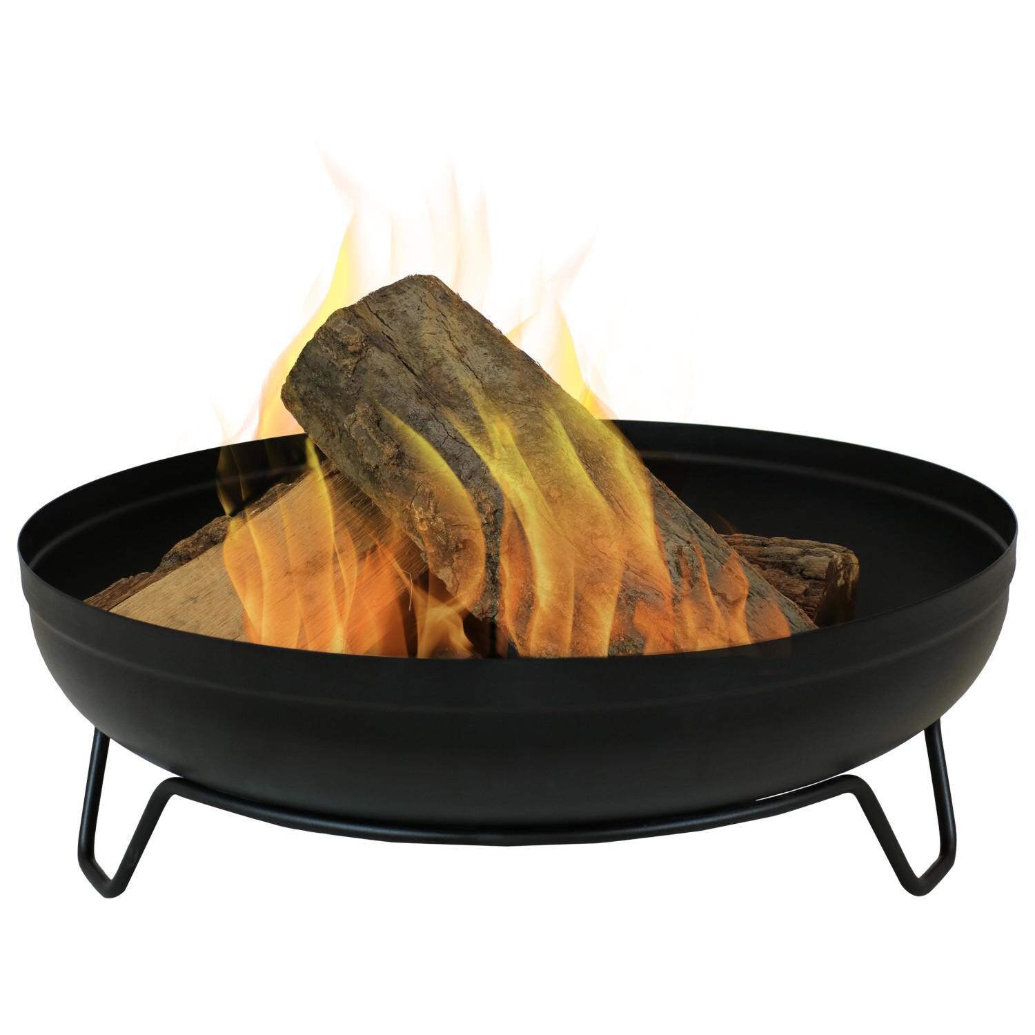 Ultimate Patio 24-Inch Steel Wood Burning Fire Pit - In Use thumbnail