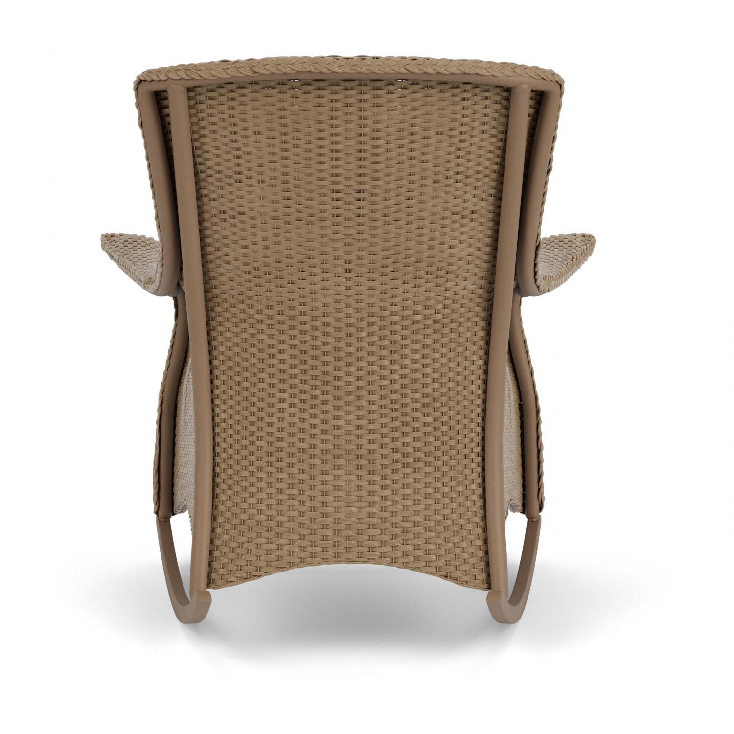 Lloyd Flanders Mandalay Lounge Rocker in Fawn Finish with Sailcloth Salt fabric - Back thumbnail