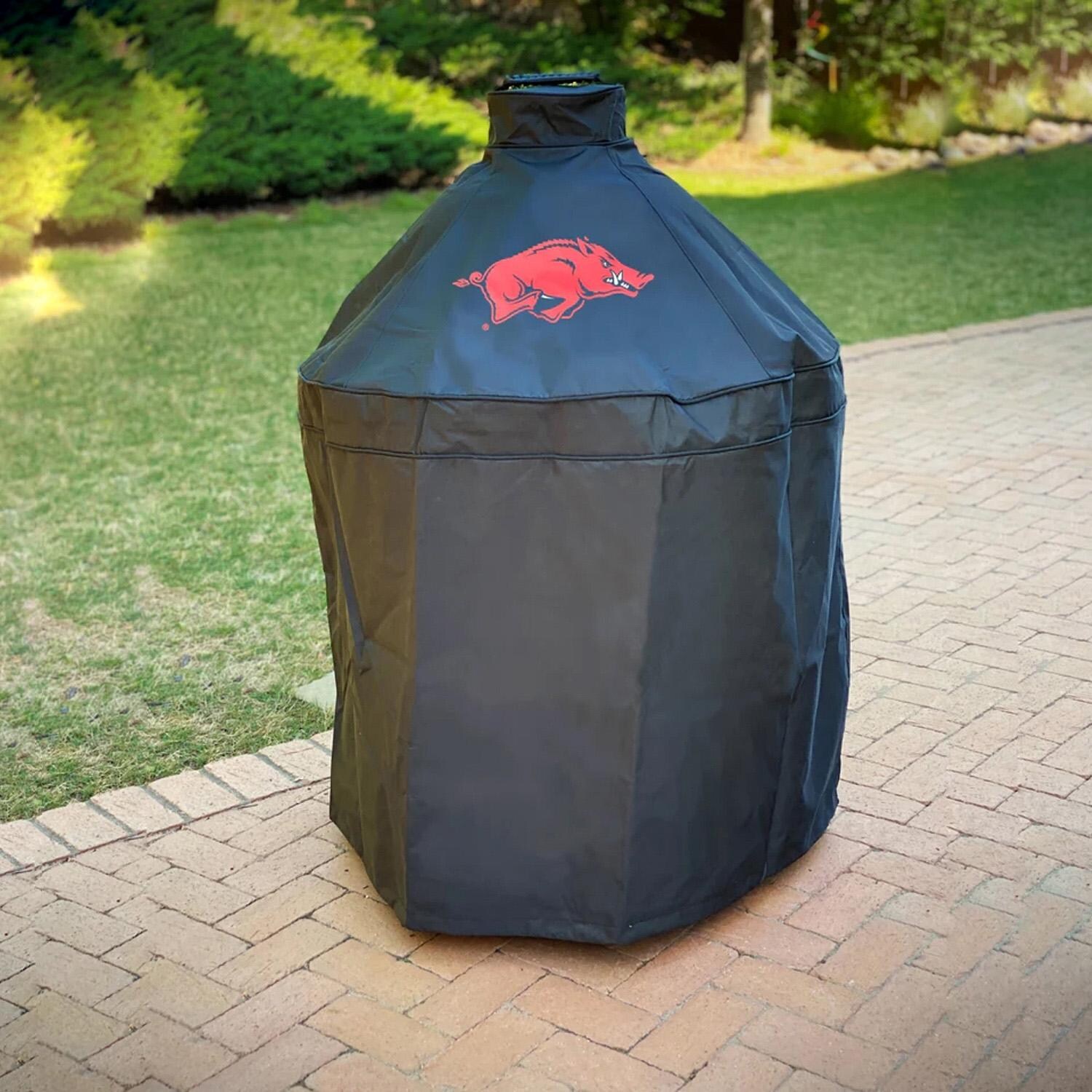 Holland Bar Stool Co B08CF3WGD1 University of Arkansas Universal Kamado Grill Cover - Lifestyle thumbnail