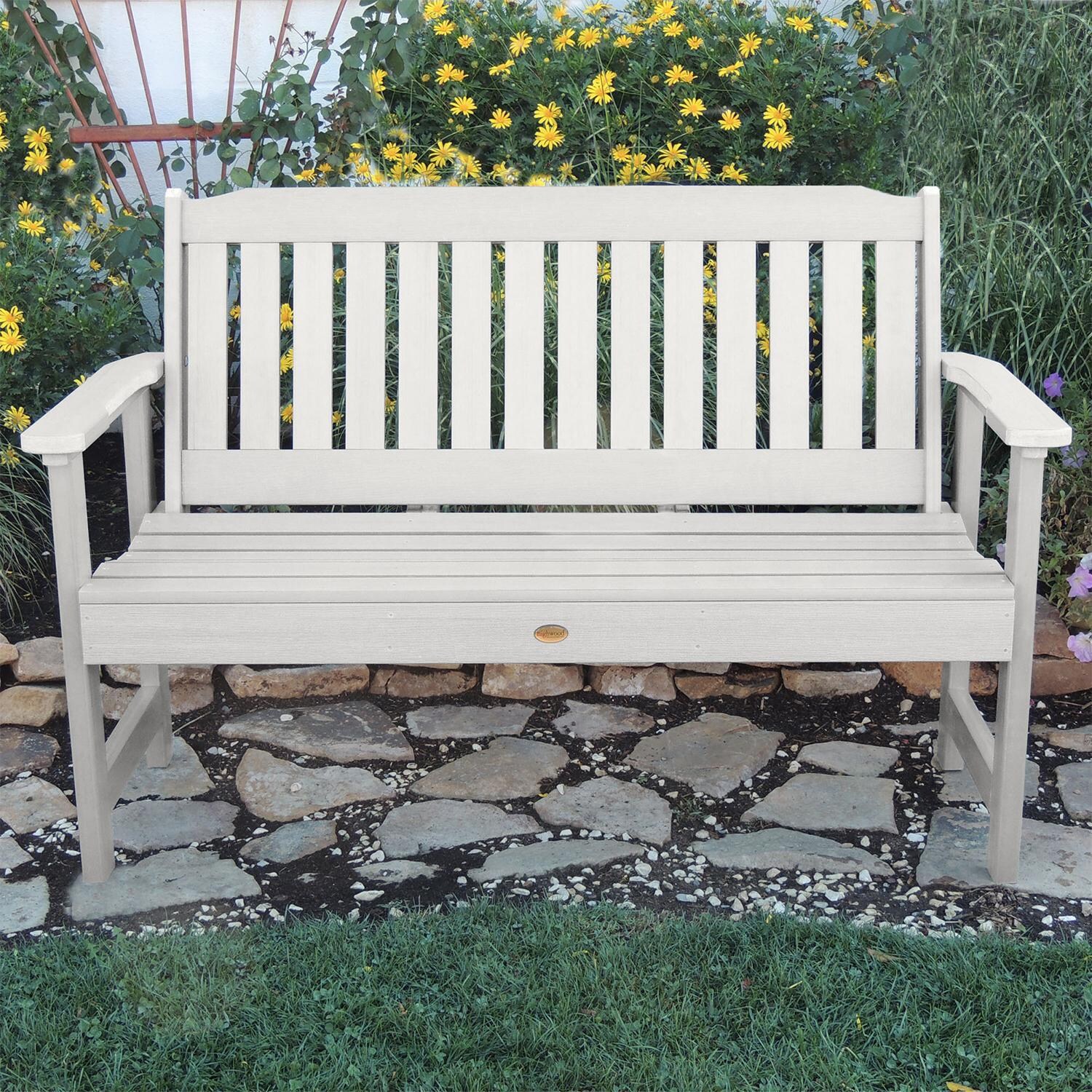 Lakeview Hart Lane Garden Bench - 5ft - White - Front View thumbnail