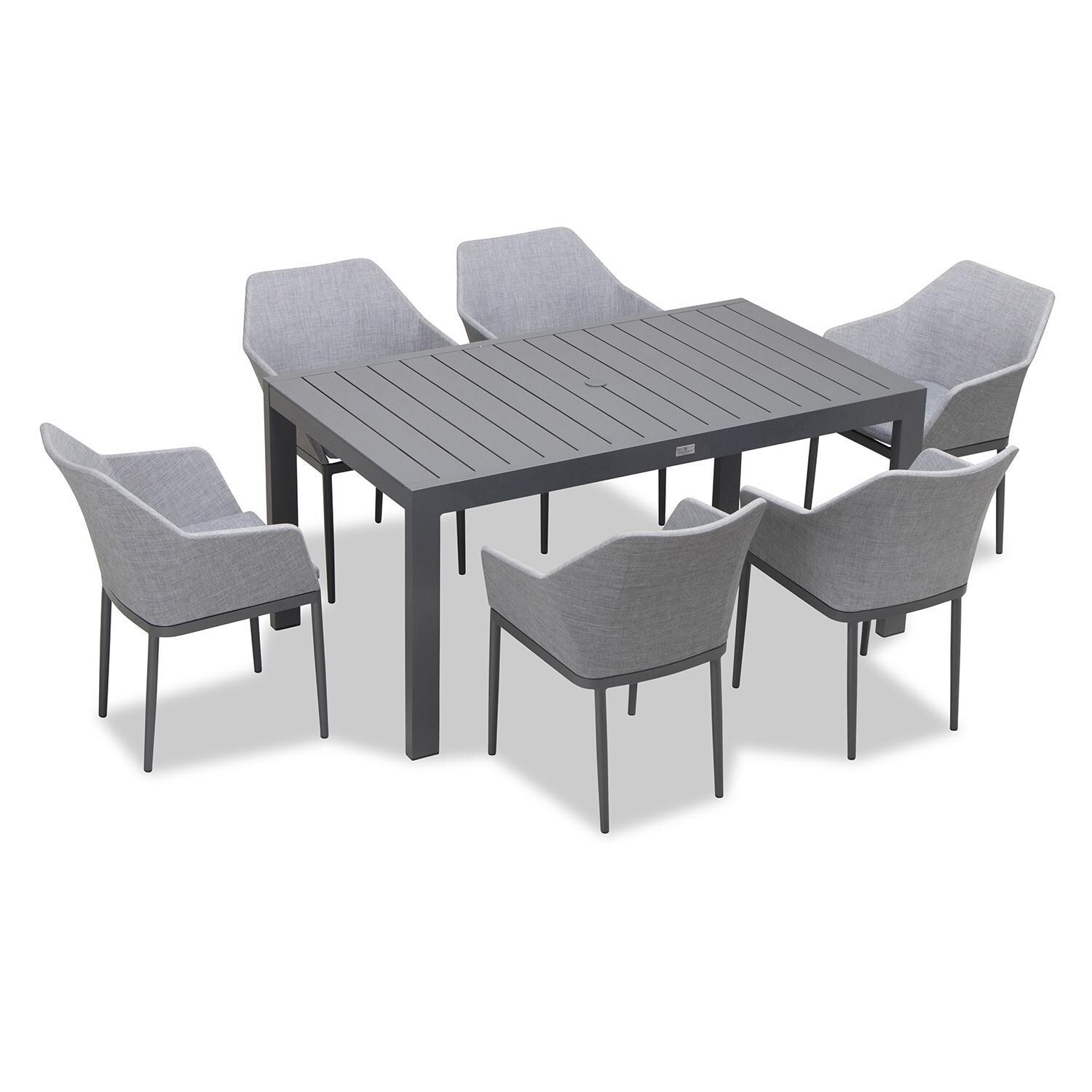 Starlook Bay 6 Seat Rectangular Dining Table in Slate by Lakeview - Top View - White Background thumbnail