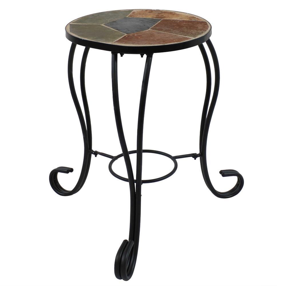 Ultimate Patio 12-Inch Mosaic Slate Tile Side Table - Full View thumbnail