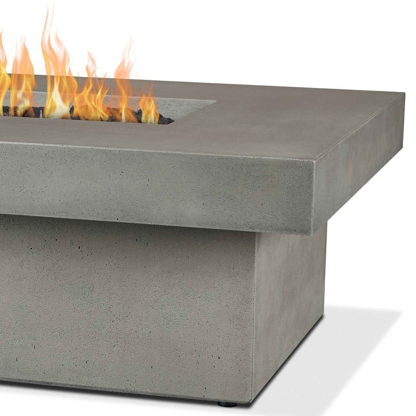 Hickory Bay 3708LP-ASH 60 Inch Rectangular GFRC Propane Fire Pit Table in Ash by BBQGuys Signature - Material - Detail thumbnail
