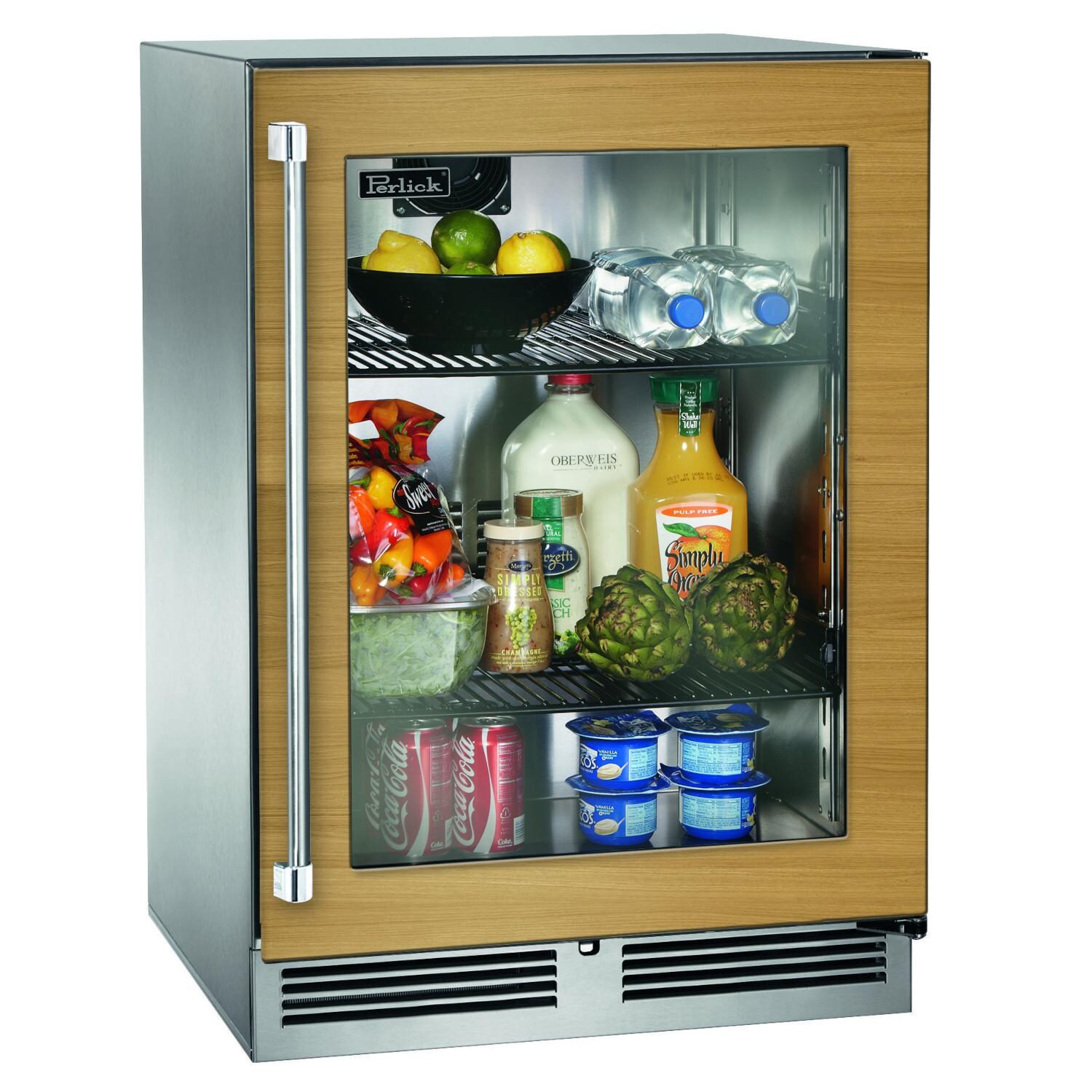 Perlick 24Inch Signature Series Stainless Steel Panel Ready Glass Door