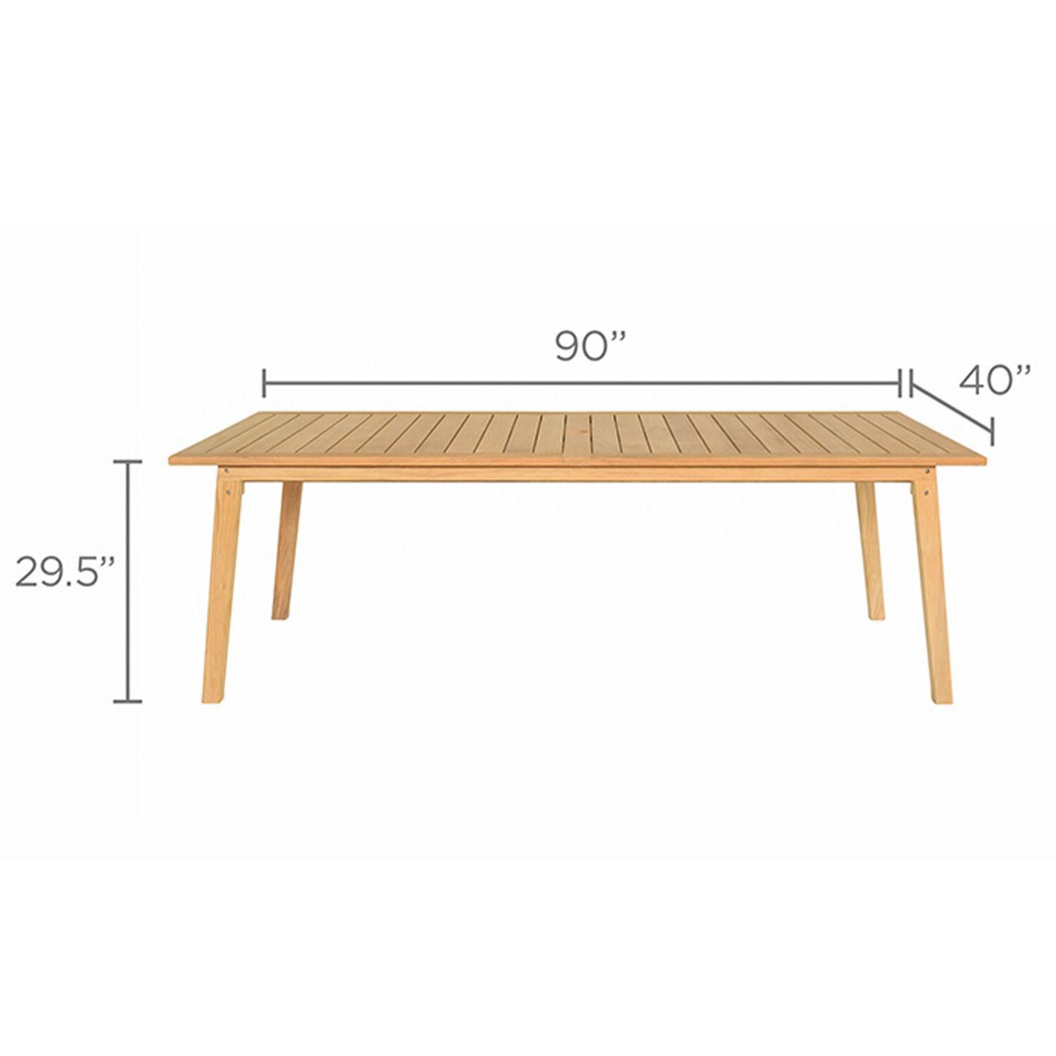 Admiral 90 Inch Dining Table by Royal Teak Collection - Dimensions - Diagram thumbnail