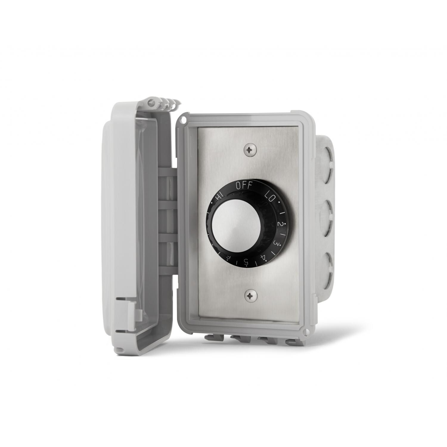 Infratech 240V Single Input Regulator Stainless Steel Flush Mount Plate With Deep Gang Box And Waterproof Cover - 14-4210