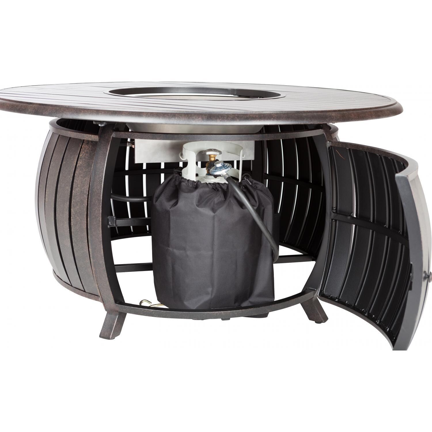 Haven Bay 47-Inch Propane Gas Fire Pit Table By Ultimate Patio - Propane Tank Hookup (Shown With Propane Tank - Not Included) thumbnail