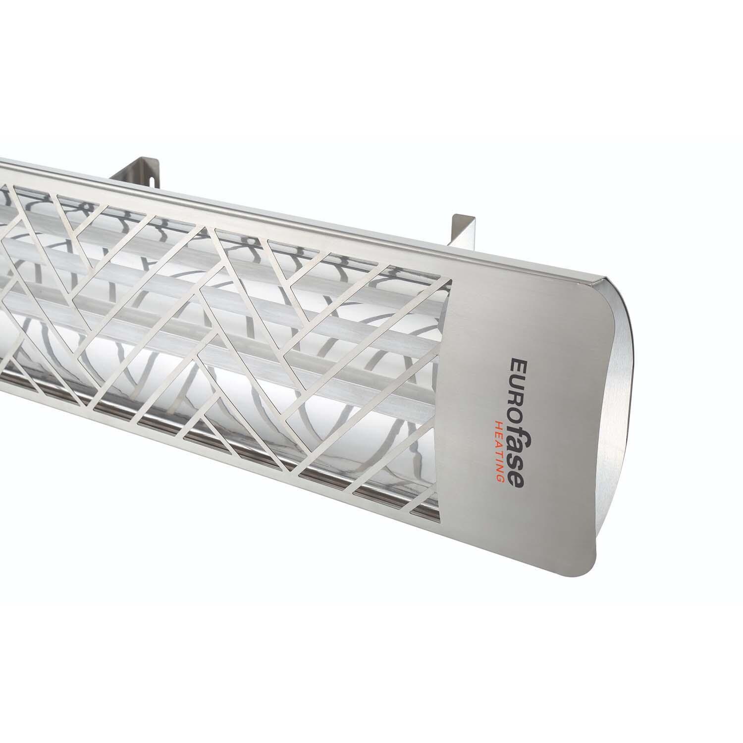 Eurofase EF50240S1 Cheveron Series 39-Inch 5000 Watt Dual Element 240V Electric Infrared Patio Heater - Stainless Steel - Decor Plate - Detail thumbnail