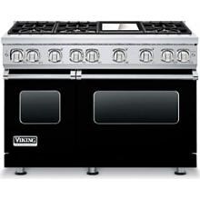 Viking Professional 7 Series 48-Inch 6-Burner Propane Gas Range With Griddle - Black - VGR7486GBKLP image