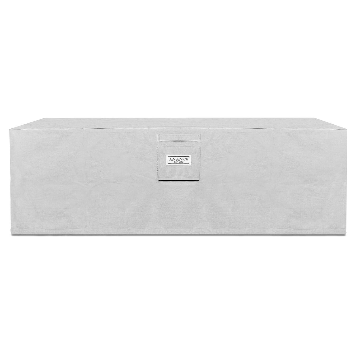 Covewood 4282LP-CHRC 72 Inch Rectangular Aluminum Propane Fire Pit Table in Charcoal by BBQGuys Signature - Cover - White Background thumbnail