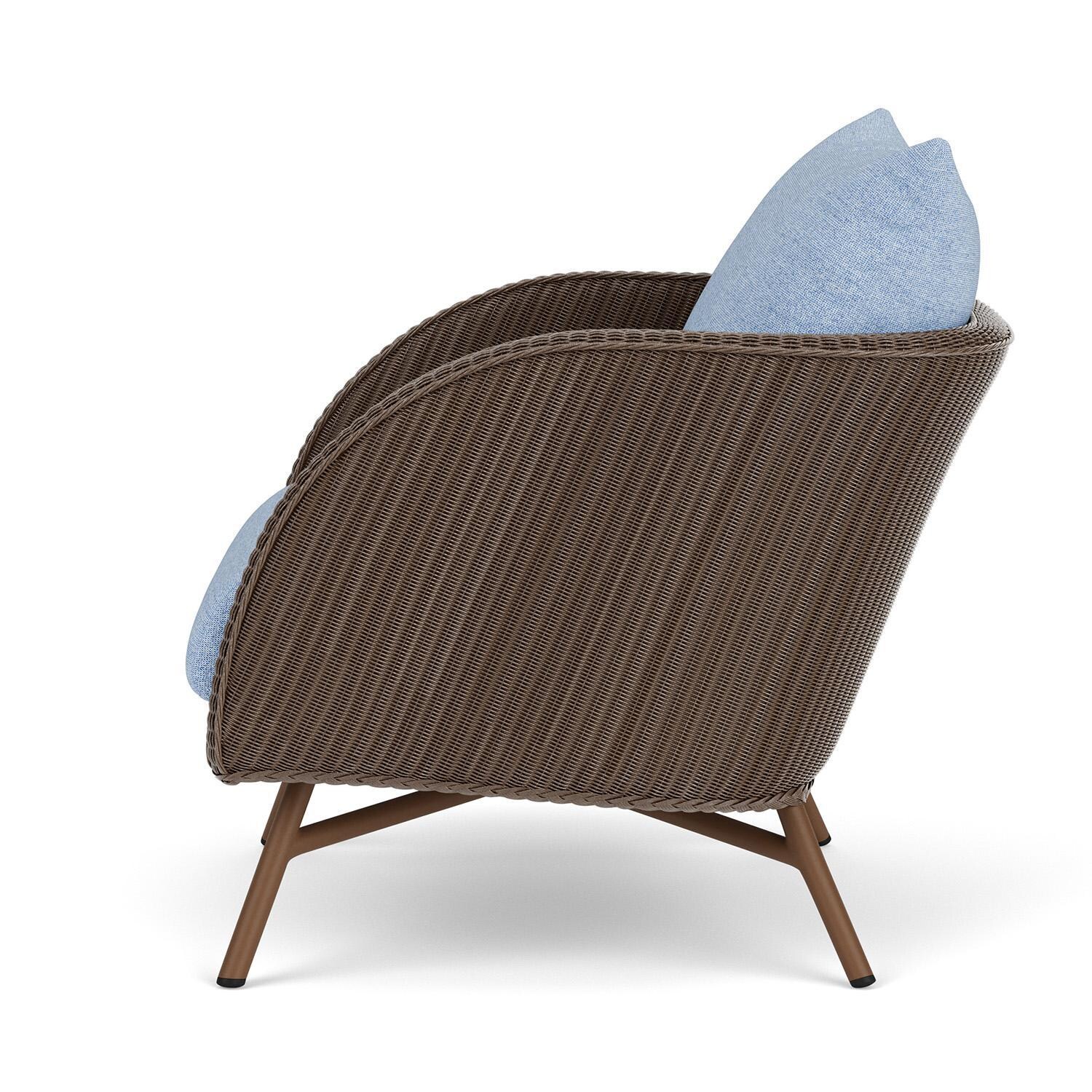 Lloyd Flanders Essence Lounge Chair W/Demo Skyway Fabric - Bark Finish - Side thumbnail