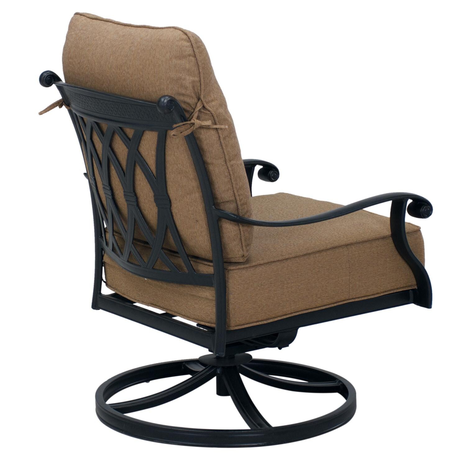 Darlee 201666-3PC-60RQ Capri Cast Aluminum Swivel Rocker Club Chair - Back View thumbnail